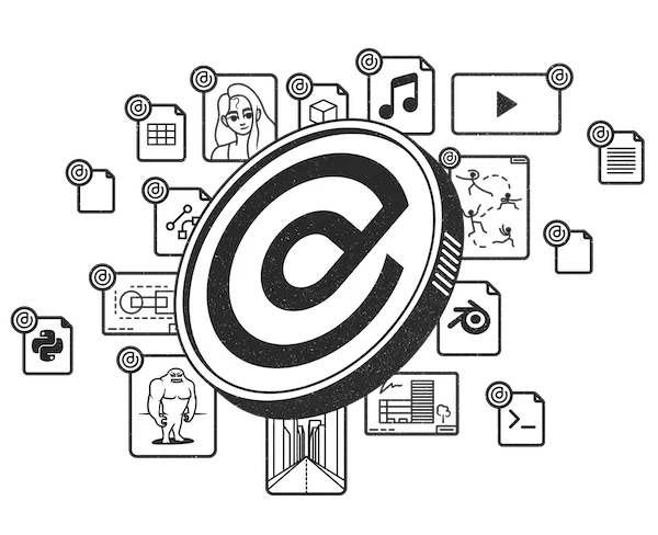 The Dacr token flaoting in front of copyrighted files